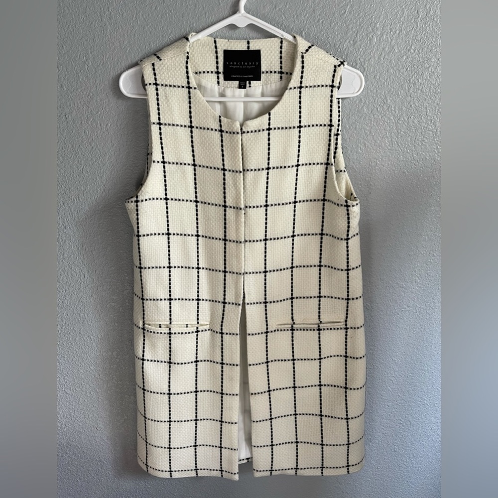 Sanctuary women’s tweed window pane vest, like new!